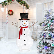 VINGLI 4/6 FT Lighted Christmas Snowman with LED Lights Ground Stakes for Outdoor Holiday Indoor Decor