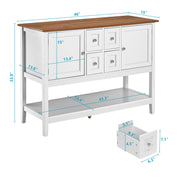 VINGLI 2 Cabinets 4 Drawers Buffet Sideboard Grey/Green/White