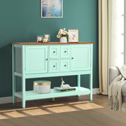 VINGLI 2 Cabinets 4 Drawers Buffet Sideboard Grey/Green/White