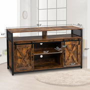 VINGLI 55in Farmhouse TV Stand with Sliding Barn Doors