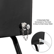 VINGLI 80 Quart Patio Cooler Portable Bar Drink Cooler Rolling Cart on Wheels Black/Gray