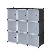 VINGLI 9 Cubes Plastic DIY Modular Storage Organizer Shelves Black