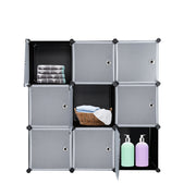 VINGLI 9 Cubes Plastic DIY Modular Storage Organizer Shelves Black