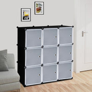 VINGLI 9 Cubes Plastic DIY Modular Storage Organizer Shelves Black
