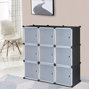 VINGLI 9 Cubes Plastic DIY Modular Storage Organizer Shelves Black