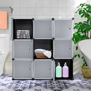 VINGLI 9 Cubes Plastic DIY Modular Storage Organizer Shelves Black