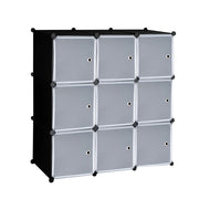 VINGLI 9 Cubes Plastic DIY Modular Storage Organizer Shelves Black