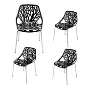 VINGLI Modern Accent Armless Dining Chairs with Plastic Feet Pads