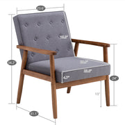 Vingli Mid-Century Retro Lounge Chair Modern Living Room Sofa Chair Grey