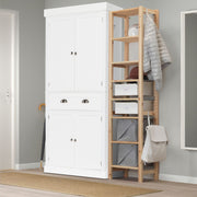 VINGLI 72in Traditional Freestanding Kitchen Pantry Cabinet with 3 Adjustable Shelves Storage Cupboard with Doors White