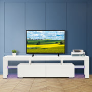 VINGLI 71” TV Stand with Purple LED Light White