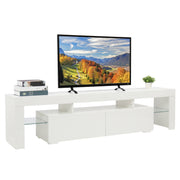 VINGLI 71” TV Stand with Purple LED Light White