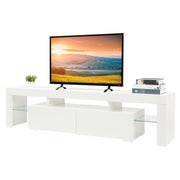 VINGLI 71” TV Stand with Purple LED Light White