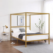 VINGLI Metal Canopy Bed Frame with Heavy Duty Steel Slat