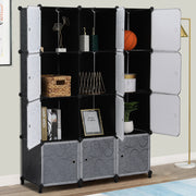 VINGLI Plastic 12/16/25/30 Cubes Storage DIY Square Stackable Bookshelf Closet Shelves Organizer Bookcase Cabinet