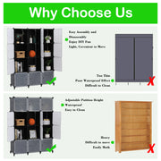 VINGLI Plastic 12/16/25/30 Cubes Storage DIY Square Stackable Bookshelf Closet Shelves Organizer Bookcase Cabinet