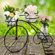 VINGLI Tricycle Metal Plant Stand Flower Pot Cart Holder Black/Bronze