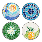 VINGLI 14 Inch Mosaic Outdoor Side Table Blue Hawaii/ Green Garden/Blue Ocean/Sweet Pineapple