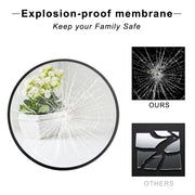 VINGLI 20/24/30 Inch Black Circle Wall Mirror Metal Coated Frame for Entryways Washrooms Living Rooms and More