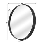 VINGLI 20/24/30 Inch Black Circle Wall Mirror Metal Coated Frame for Entryways Washrooms Living Rooms and More