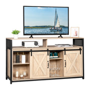 VINGLI 55in TV Stand Unit Entertainment Center Console Table TV Cabinet With Drawers White Oak