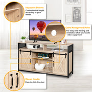 VINGLI 55in TV Stand Unit Entertainment Center Console Table TV Cabinet With Drawers White Oak