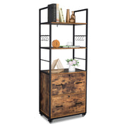 VINGLI 2 Drawer Storage Organiser Rack Shelves Black/Brown