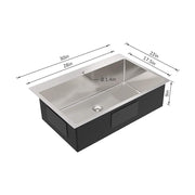 VINGLI 25in/30in/32in Drop-in Kitchen Sink 18 Gauge Stainless Steel Single Bowl with Sink Protector