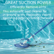 VINGLI Pool Vacuum Cleaner Automatic Suction Sweeper Swimming Pool Climb Wall Cleaner With Hose Set Blue