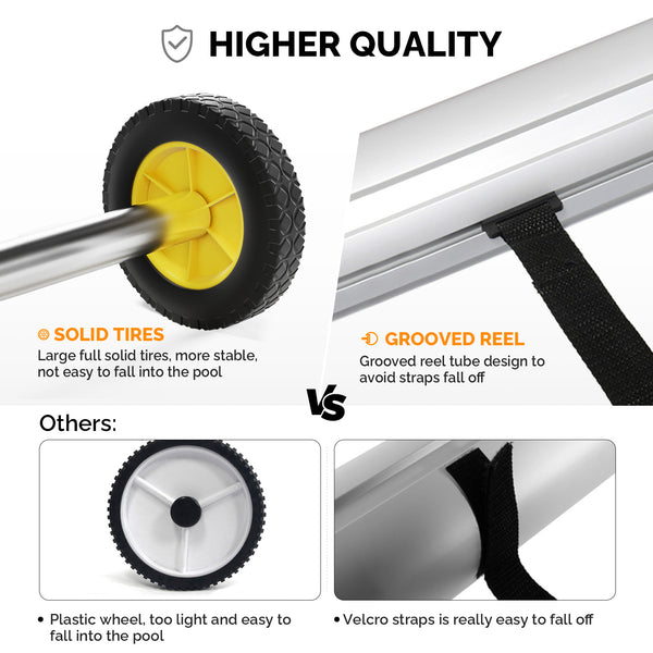 VINGLI 18 Feet Pool Solar Cover Reel Set