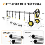 VINGLI 18 Feet Solar Pool Cover Reel Set Aluminum
