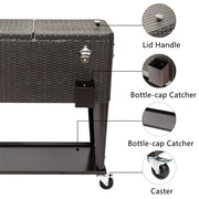 VINGLI 80 Quart Patio Cooler Wagon Cart Portable Rolling Ice Chest