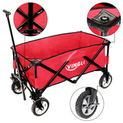 VINGLI Outdoor Portable Folding Wagon Red/ Blue