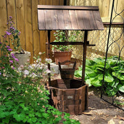 VINGLI Wooden Wishing Well Flower Planter