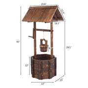 VINGLI Wooden Wishing Well Flower Planter