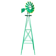 VINGLI 8 FT Metal Windmill Ornamental Spinner Garden Decorations Grey/Red/Green/Blue