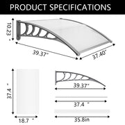 VINGLI Patio Window Awning Outdoor Awning Polycarbonate Door Canopy Cover Awnings