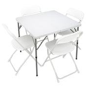 VINGLI 34 inch Plastic Dinning Table Set Folding Table with 4 Chairs for Indoor and Outdoor Use