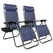 VINGLI 2 Sets Upgraded Zero Gravity Chairs Outdoor Folding Lounge Chairs Black/ Grey/ Blue/ Brown