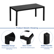 VINGLI 4 PCS Patio Conversation Furniture Sets Black/ Grey