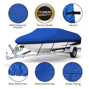 VINGLI 600D Polyeste Heavy Duty Boat Cover Blue/ Gray