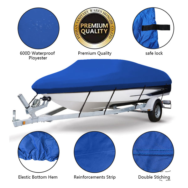 VINGLI 600D Polyeste Heavy Duty Boat Cover