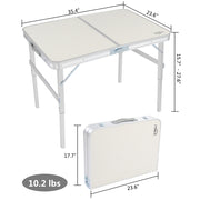 VINGLI Portable Small Folding Camping Table Adjustable Height Aluminum Table
