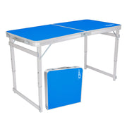VINGLI 4FT Portable Folding Table Outdoor Camping Picnic Table White/ Blue