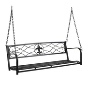 VINGLI 4FT Metal Porch Swing Upgraded Outdoor Patio Antique Swing Bronze/Black