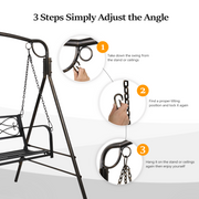 VINGLI 4FT Metal Porch Swing Upgraded Outdoor Patio Antique Swing Bronze/Black
