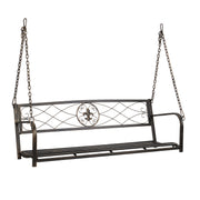 VINGLI 4FT Metal Antique Patio Porch Swing Upgraded  660lbs