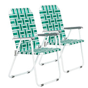 VINGLI 2 Pack Outdoor Portable Camping Beach Chair Sets Blue/Green/Dark Green/Red