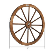 VINGLI 24/30 Inch Innovations Decorative Vintage Wood Garden Wagon Outdoor Rustic Yard Wheel  Brown 2 Count