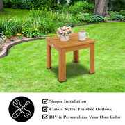 VINGLI 18 Inch Outdoor Adirondack Side Table Outdoor End Table Brown